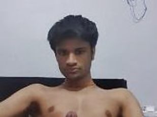 masturbação, amador, pénis-grande, indiano, sozinho, pénis