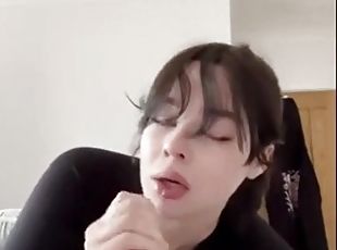 US step dude closes his eyes and enjoys his big cock sucking on korean cumshots