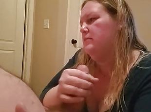 Bbw has multiple orgasms on sybian while giving head