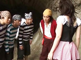 Asian babe being drilled in a hardcore gangbang