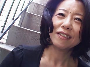 Horny Japanese granny Junko Sakashita spreads her legs to be dicked