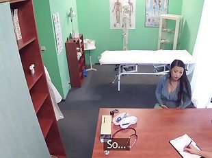 Naughty doctor drills his sexy patient in the office