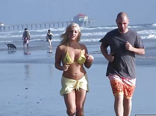 Dayna Vendetta sexy blonde with a fat ass in a bikini, and ends up horny from a day at the beach with Ralph Long.