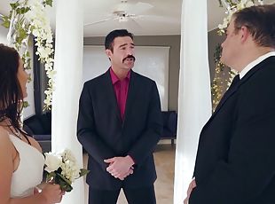 Busty bride attacked by a randy man who craves her curves
