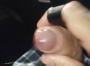 SoloTouch Close Up Uncut Jack Off and Cum in Car