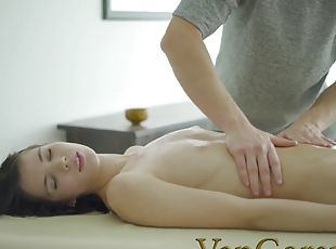 Hot Sex on Massage Table with Brunette Anna
