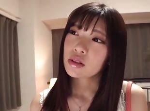 Beautiful Japanese girlfriend with perfect tits moans during sex