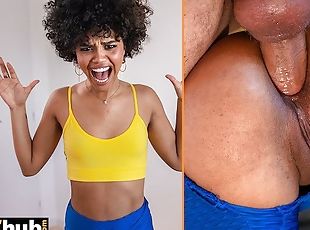 FAKEhub - Sexy young ebony babe gets pranked by her housemate before having anal sex