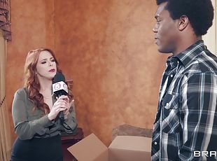 Redhead teen vixen Penny Pax rides cock on live television