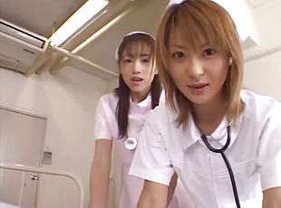 Naho Ozawa and another slutty nurse get fucked by a horny patient