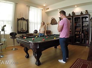 Laura Bentley bends over a pool table for a nasty fuck