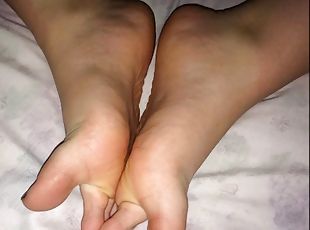 amateur, pieds, fétiche, brunette
