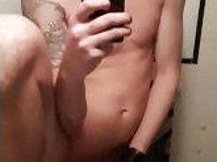 Twink cum all over the bathroom sink