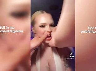 Cumshot on her face after fucking her with fingers and choking