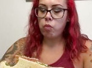BBW stepmom MILF eats with tits out your POV