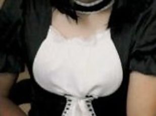 Trans maid wets her panties for you