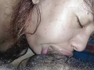 shaking my naughty and horny mouth deeply on the hard cock, I love a blowjob