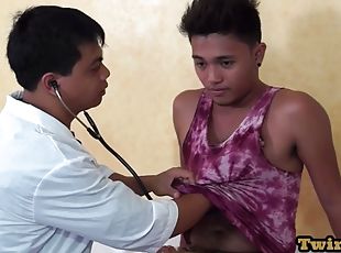 Asian twink enema examined by perverted doctor in a perverse way