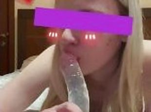 sucking a rubber dick with a vibrator in the ass