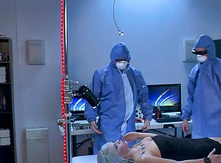 Kinky MMF threesome with two doctors and a sexy blonde patient