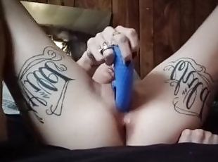 masturbation, orgasm, amatör, tonåring, leksak, perfekt, fetisch, ensam, tatuering, ögonbindel