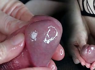 Pre-ejaculation Milking Instruction Video. Close Up on How to Delay and Ruin Orgasm
