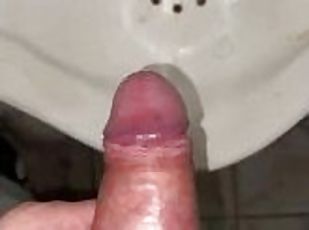 Pissing my beautiful big dick in a public toilet:)