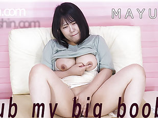 asiático, teta-grande, masturbação, japonesa, mamas, fetiche